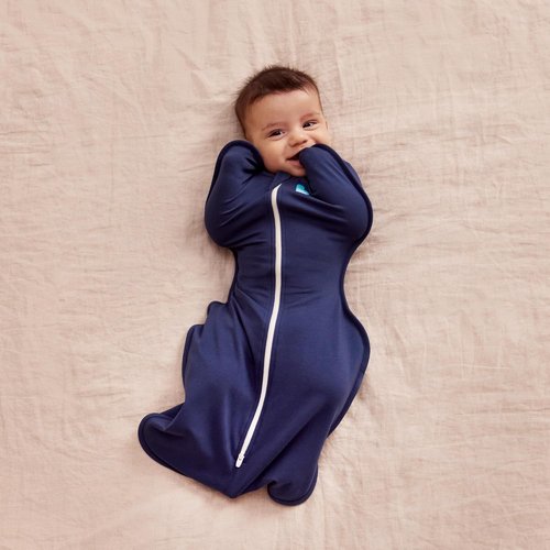 Love To Dream Swaddle UP - Baby Sleep Sack for Self-Soothing | Snug Fit, 1.0 TOG, Navy, Newborn 5-8.5 lbs