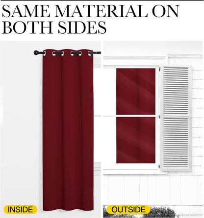 NICETOWN Burgundy Red Blackout Curtains - Thermal Insulated Drapes for Bedroom | 78" Length, 2 Panels, 42" Wide