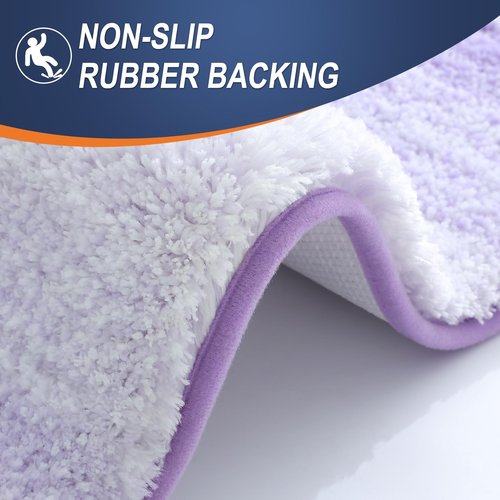 OLANLY Bathroom Rugs Mat 47x20, Extra Soft Absorbent Microfiber Bath Rug, Rubber Backing, Quick Dry, Machine Washable Bath Mats for Bathroom Floor, Tub and Shower, Home Decor Accessories, Light Purple