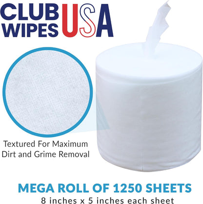 Sanitizing Wipes | 5000 Unscented Wipes - 4 Refill Mega Rolls for Floor & Wall Dispensers - Ideal for Gyms, Restaurants, Offices