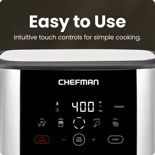 Chefman TurboFry Touch Air Fryer - Large 5-Quart Capacity with One-Touch Digital Controls | Nonstick & Dishwasher-Safe