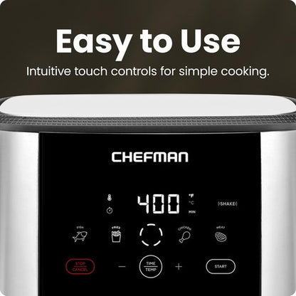 Chefman TurboFry Touch Air Fryer - Large 5-Quart Capacity with One-Touch Digital Controls | Nonstick & Dishwasher-Safe