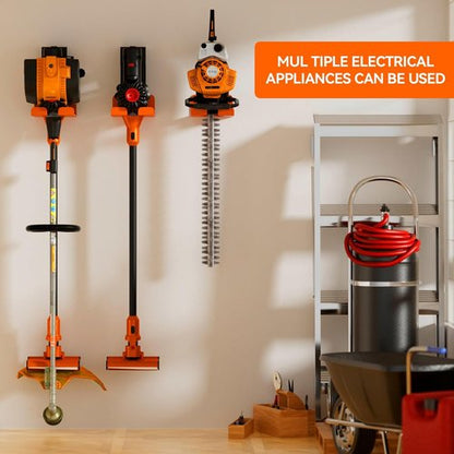 JNIHEEP Garage Organizer - Wall-Mounted Trimmer Rack for Garden Tools | 3-Pack (Orange)