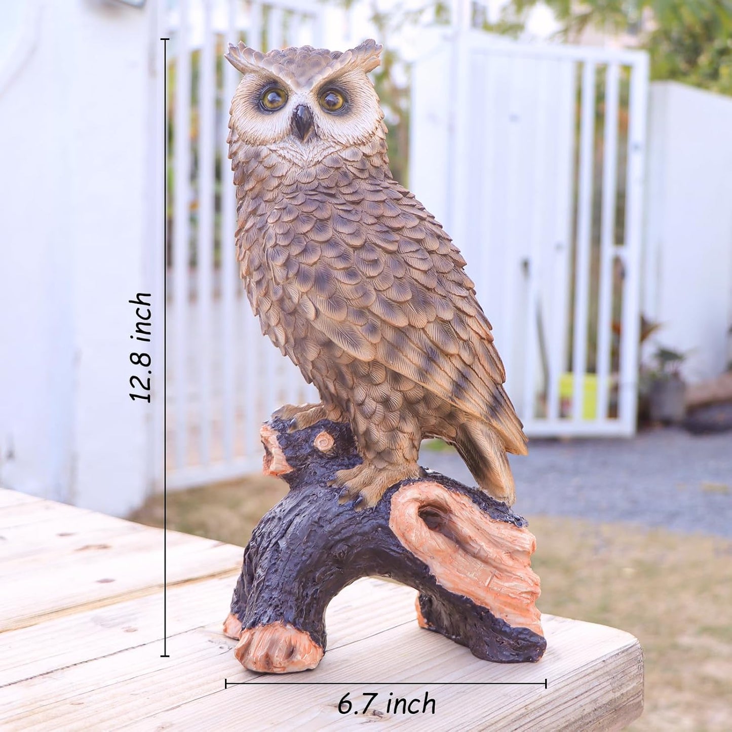 Regine Switzerland Owl Garden Statue - Perching Resin Figurine for Indoor & Outdoor Decor
