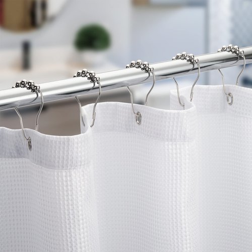 Titanker Shower Curtain Hooks Rings, Rust-Resistant Metal Shower Curtain Hooks for Bathroom Shower Rods Shower Hooks Shower Rings for Curtain - Set of 12, Nickel