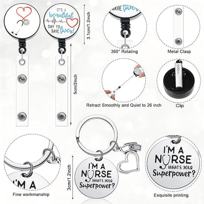 Nurse Gift Set with Tumbler, Keychain, Socks & Makeup Bag – White (Variation: White)