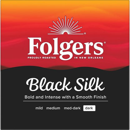 Folgers Black Silk Coffee - Dark Roast Keurig K-Cup Pods | 10 Count Box (Pack of 6)