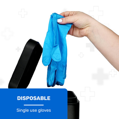 Well Before Vinyl Exam Gloves - Powder-Free, Latex-Free, Disposable Gloves for Medical, Food Prep, Cleaning and more - Medium Blue (Pack of 100)