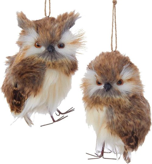 Kurt Adler Plush Brown Owl Ornament - Adorable Home Decor | Perfect for Holiday Decorations