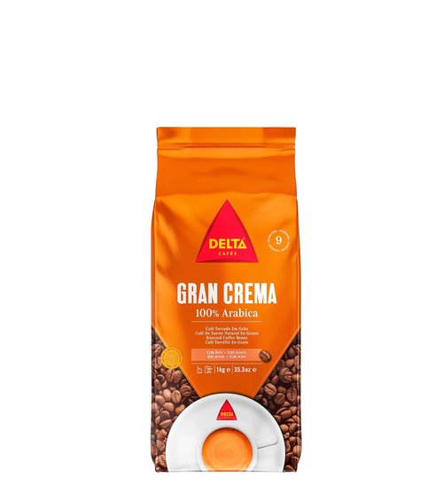 Delta Cafés Gran Crema Whole Bean Coffee - 100% Arabica, Intense Flavor, 1kg/35.2oz