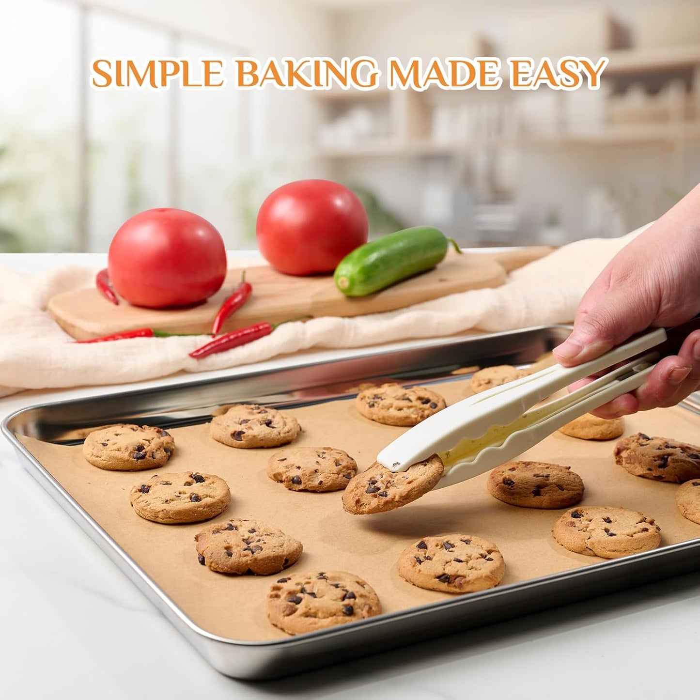 MUCHII Parchment Paper Sheets - 200 Pcs Non-Stick, 12 x 16 Inch for Baking, Grilling & Air Frying