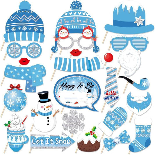 Snowman Photo Booth Props - Winter Wonderland Theme | 25 Fun and Festive Pieces
