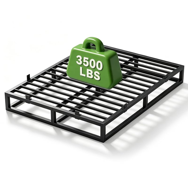 10 Inch Queen Bed Frame - Heavy Duty Metal Platform Base (Variation: 10 Inch+Queen)