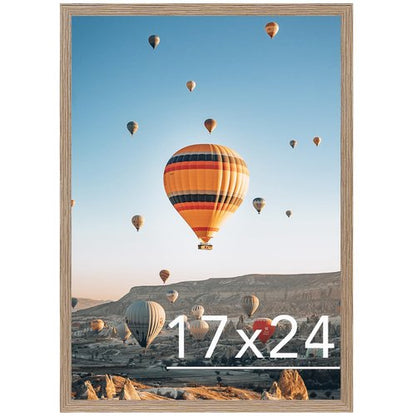 JCJMY 17x24 Picture Frame Rustic Brown for Poster Photo Picture, Horizontal and Vertical Formats for Wall Hanging, 17 x 24 Wall Gallery Poster Photo Frame for 17 by 24 Photos Posters, Rustic Brown