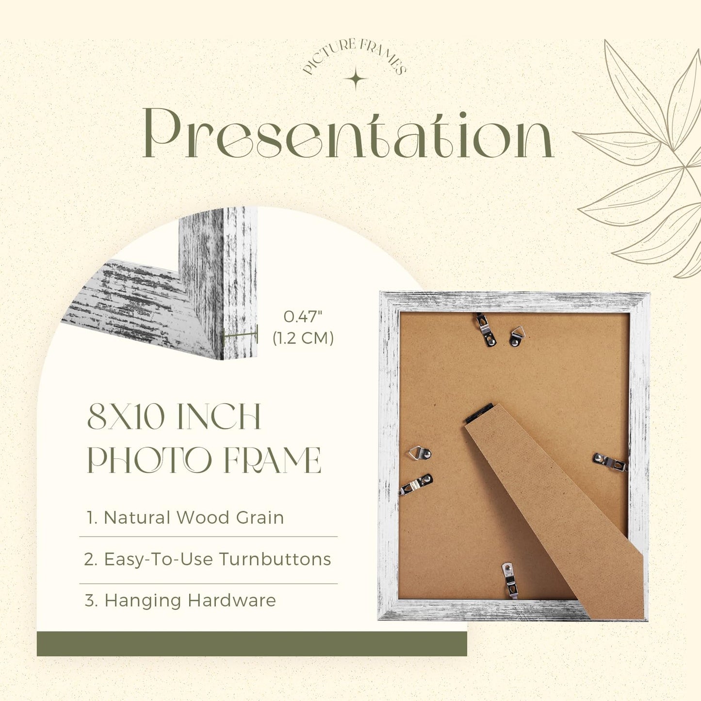 TWING 8x10 Rustic Picture Frames Set of 6 Distressed White Composite Wood Farmhouse Photo Collage Frame For Wall Decor Gallery Wall Frame Set Mounting or Table display, Ideal Valentine Gifts for