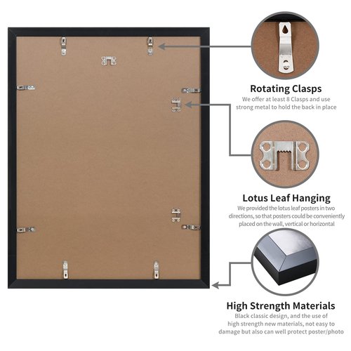 DOAI ART 27x40 Poster Frame Black, Poster Frames 27 x 40 inches or 27x40 Picture Frames with HD Plexiglass for Horizontal or Vertical Wall Mounting, Scratch-proof Safe and Artistic Large Photo Frame