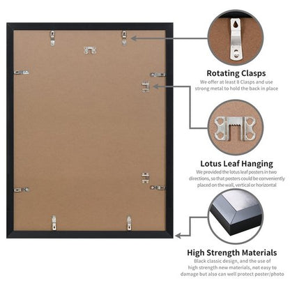 DOAI ART 27x40 Poster Frame Black, Poster Frames 27 x 40 inches or 27x40 Picture Frames with HD Plexiglass for Horizontal or Vertical Wall Mounting, Scratch-proof Safe and Artistic Large Photo Frame