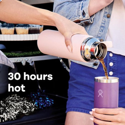 Hydro Flask Hot Flask & Cup - Insulated Stainless Steel Travel Container for Coffee & Tea, 28 Oz Birch Gray