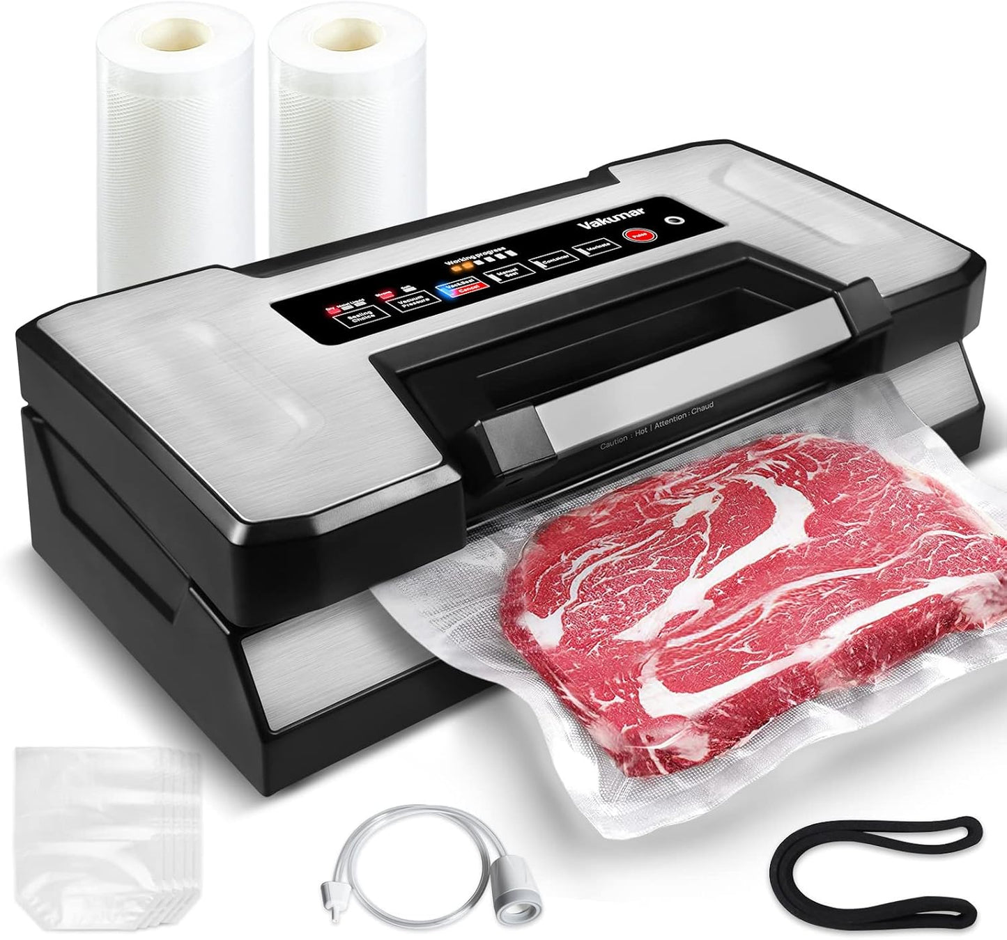 Vakumar Vacuum Sealer Machine - 90Kpa Food Preservation with Dry/Moist Modes & Built-In Cutter | Starter Kit Included