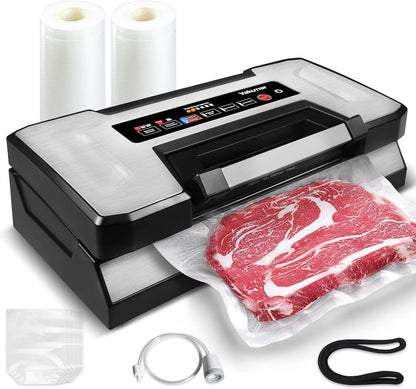 Vakumar Vacuum Sealer Machine - 90Kpa Food Preservation with Dry/Moist Modes & Built-In Cutter | Starter Kit Included