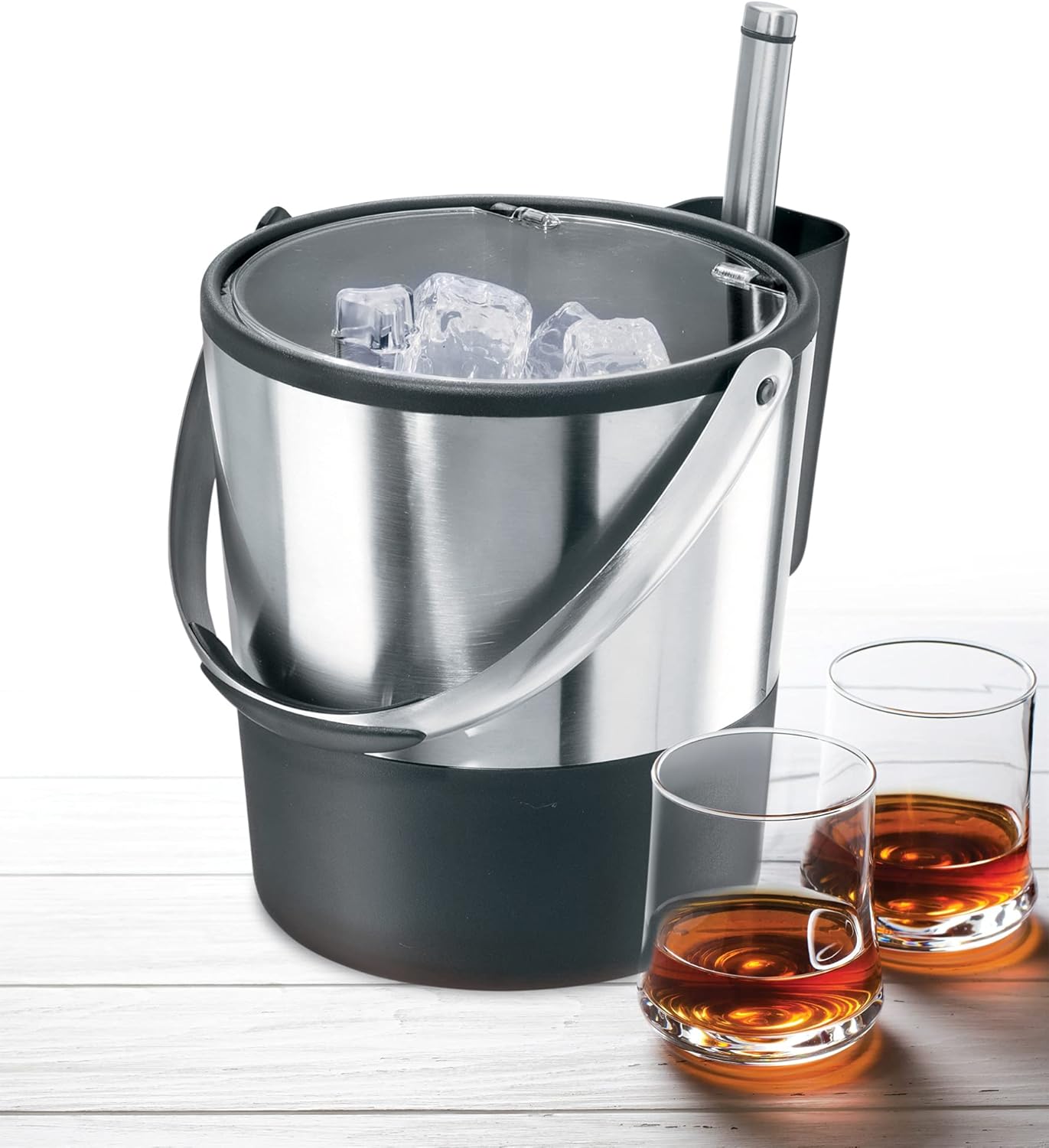 Oggi Insulated Ice Bucket with Lid and Stainless Steel Wine Cooler