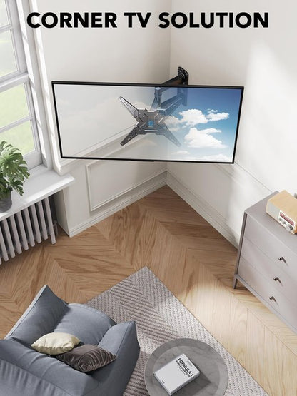 Pipishell TV Wall Mount for Most 26 32 50 55-60 inch TVs, Full Motion TV Mount with Swivel, Tilt & Extension, Single Stud Wall Mount Bracket Holds up to 77 lbs, Max VESA 400x400mm, PIMF11
