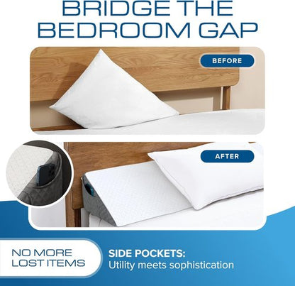Kolbs King Size Bed Wedge Pillow - Stylish Headboard Gap Filler for Comfort & Support