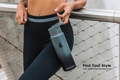 HYDRO CELL Stainless Steel Insulated Water Bottle - Versatile for Hot & Cold Drinks | 24oz Graphite/Black