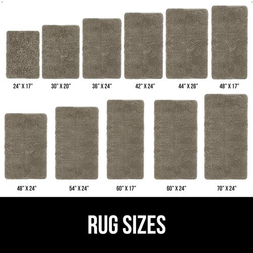 GORILLA GRIP Bath Rug Mat 48x24, Thick Soft Absorbent Chenille, Quick Dry Microfiber Mats, Rubber Backing Washable Shower Floor Rugs, Bathmat Runner, US Designed Bathroom Home Decor Accessories Latte
