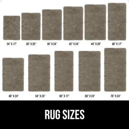 GORILLA GRIP Bath Rug Mat 48x24, Thick Soft Absorbent Chenille, Quick Dry Microfiber Mats, Rubber Backing Washable Shower Floor Rugs, Bathmat Runner, US Designed Bathroom Home Decor Accessories Latte