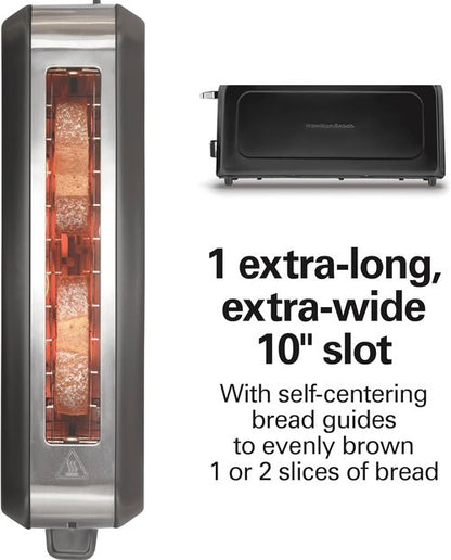 Hamilton Beach 2-Slice Toaster - Extra Wide Long Slot, 7 Browning Shades, Bagel Function, Black