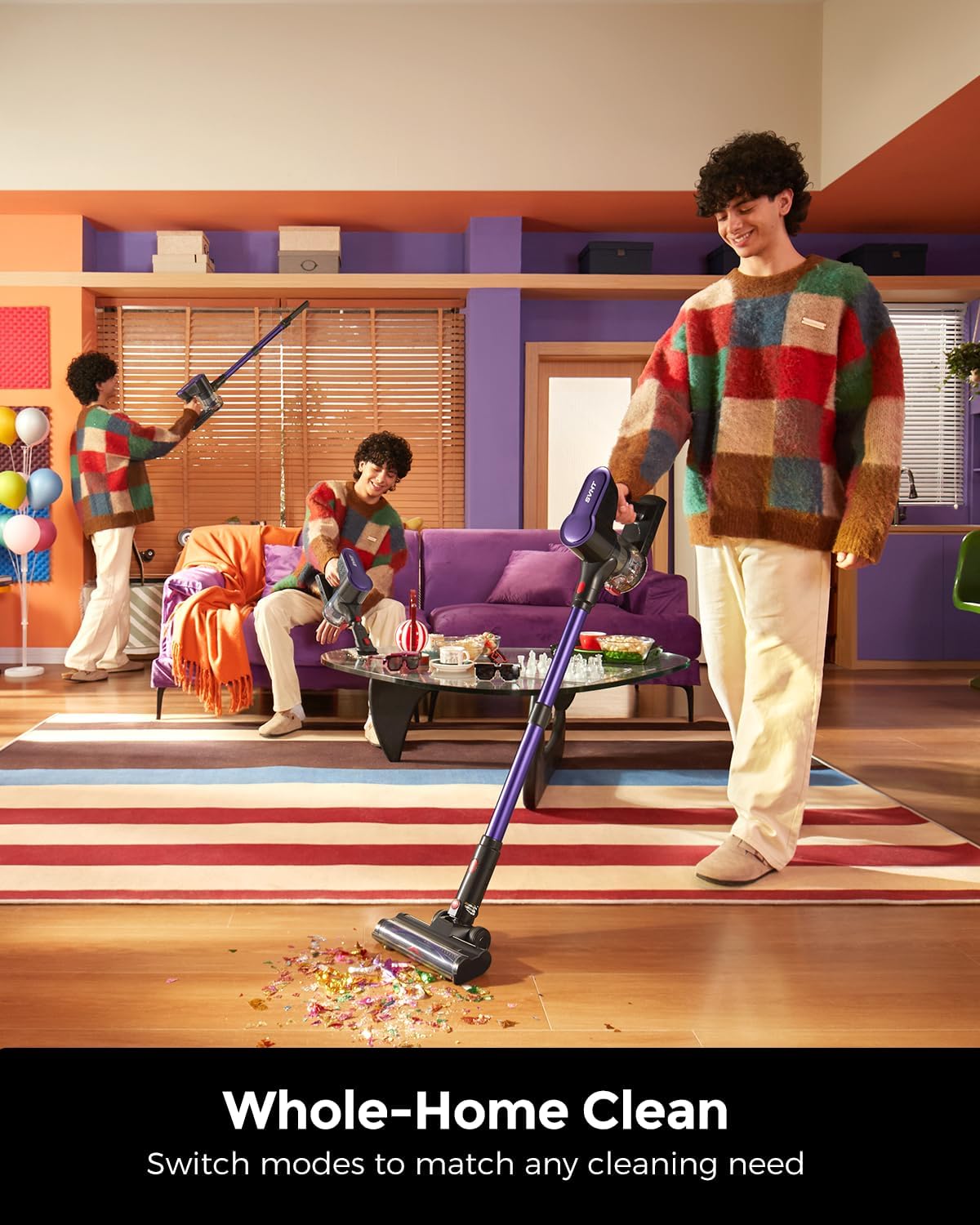 Skiennix Cordless Vacuum Cleaner - 500W, 45KPA Suction, 50Mins Runtime, LED Light, Lightweight for Pet Hair & Hard Floors
