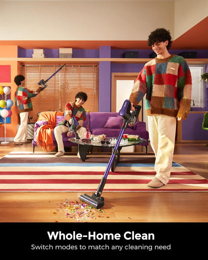 Skiennix Cordless Vacuum Cleaner - 500W, 45KPA Suction, 50Mins Runtime, LED Light, Lightweight for Pet Hair & Hard Floors