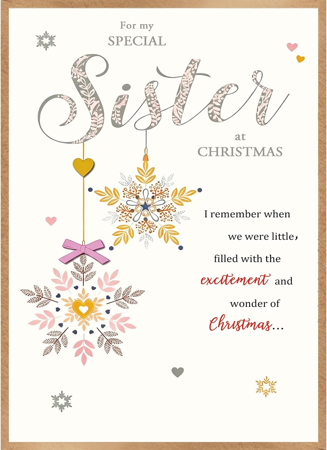 Sister Christmas Card - Merry Christmas Wishes | Perfect Gift for Sisters