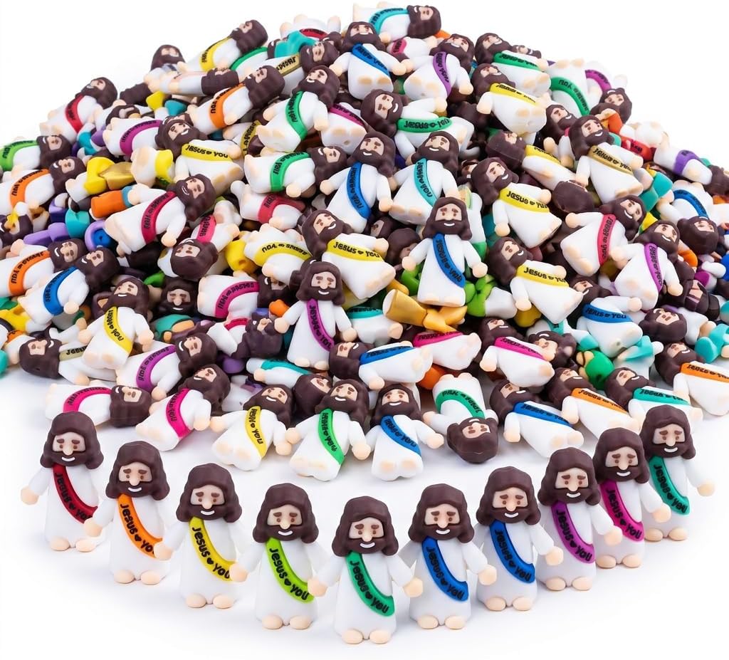 Mini Jesus Figurines by [Brand Name] - 100PCS Bulk Religious Gifts & Easter Egg Stuffers