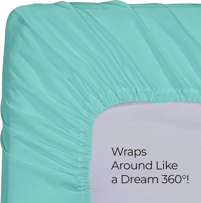 Utopia Bedding King Fitted Sheet - Deep Pocket Soft Microfiber - Spa Blue - Shrinkage & Fade Resistant