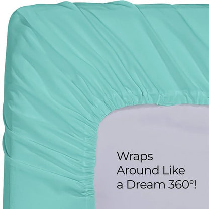 Utopia Bedding King Fitted Sheet - Bottom Sheet - Deep Pocket - Soft Microfiber - Shrinkage and Fade Resistant - Easy Care -1 Fitted Sheet Only (Spa Blue)