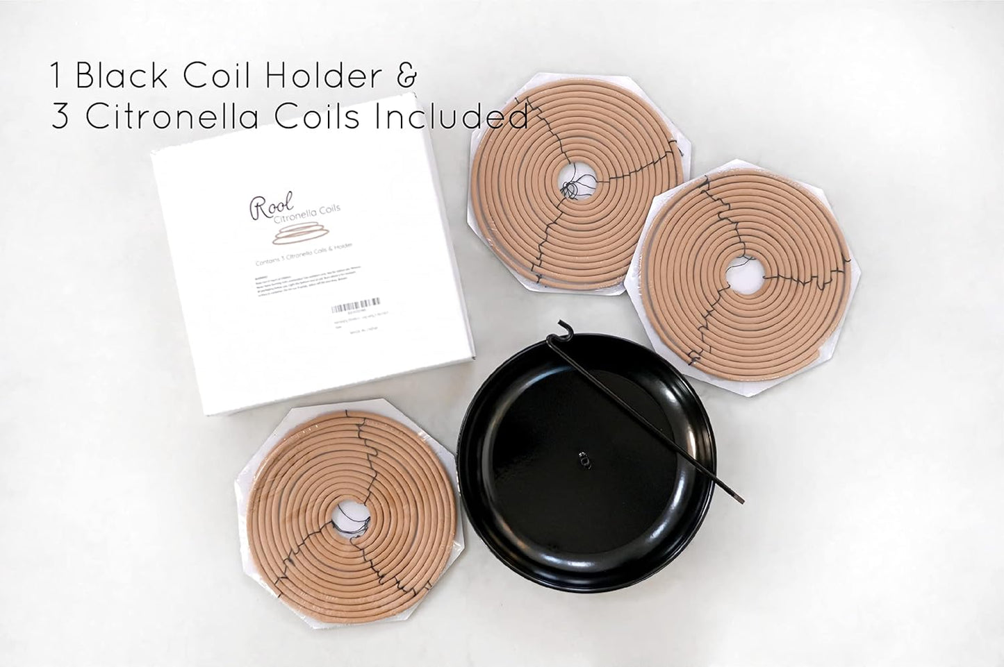 Rool Citronella Incense Coil - Outdoor Candles for Backyard & Camping | Includes Holder