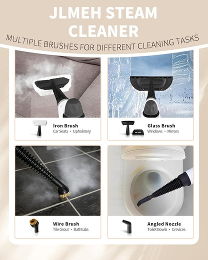 Skiennix Pressurized Handheld Steam Cleaner - Multi-Surface Deep Cleaning with 12 Accessories | Dark Gray