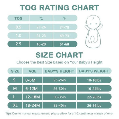 Mosebears Sleep Sack Baby Winter Wearable Blanket with 2-Way Zipper,2.5 TOG Cotton Sleep Sack Unisex (White Animal, 6-12 Months)