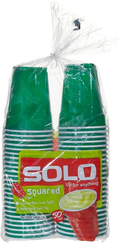 Solo Red Plastic Party Cups - 9 oz | Pack of 50 Durable Disposable Cups