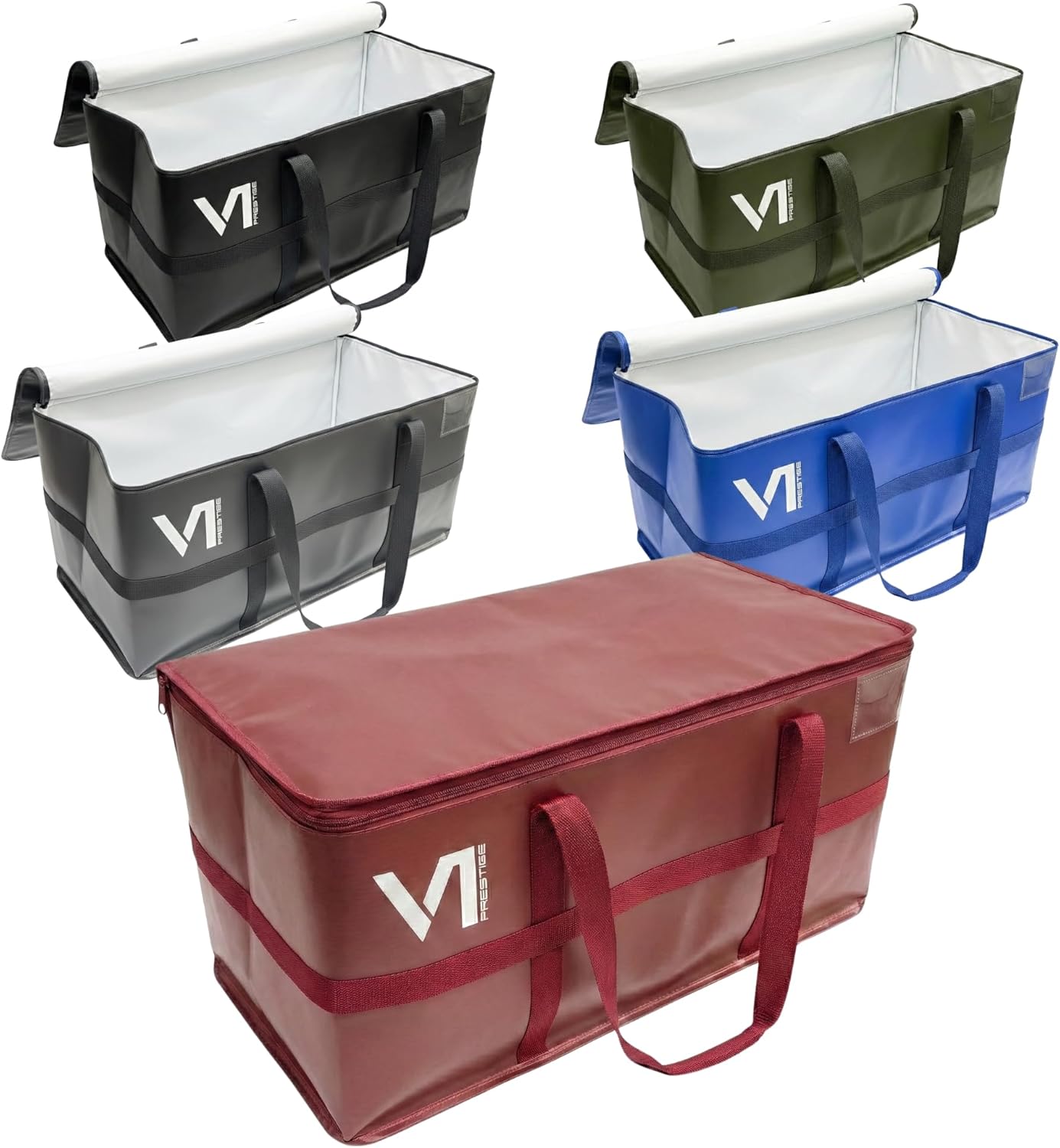 Moving Bags Heavy Duty - Ultra Reinforced Waterproof Canvas Storage Bins | Set of 5 Extra Large Tote Bags
