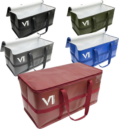 Moving Bags Heavy Duty - Ultra Reinforced Waterproof Canvas Storage Bins | Set of 5 Extra Large Tote Bags