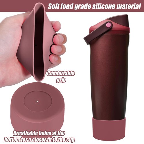 Mity rain 2PCS Protective Silicone Boots for Owala 30oz & 40oz FreeSip Sway Bottles & Tumblers - Accessories for owala, Enhances Stability & Prevents Scratches(Black Cherry)