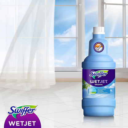 Swiffer WetJet Floor Spray Mop Starter Kit - Includes 1 Mop, 5 Pads, 1 Solution & 4 Batteries