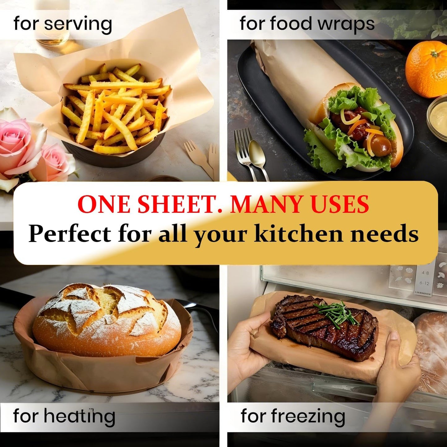 Parchment Paper - 300PCS Non-Stick Precut Baking Sheets | 12 x 16 Inches for Air Fryer & Grilling