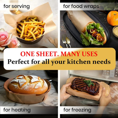 Parchment Paper - 300PCS Non-Stick Precut Baking Sheets | 12 x 16 Inches for Air Fryer & Grilling