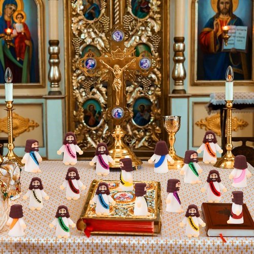 Little Jesus Figures by [Brand Name] - Mini Jesus Figurines for Crafts | 100 Pcs in 10 Colors