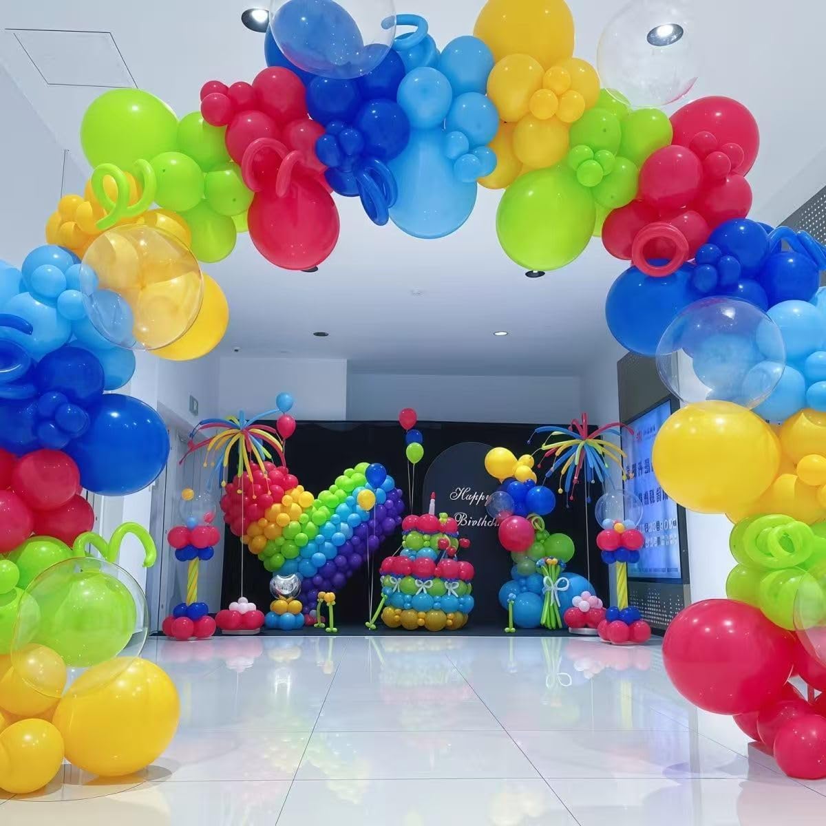 Skiennix 100-Piece I2 Inch Round Helium Balloons - Vibrant Rainbow Colors for Parties & Celebrations