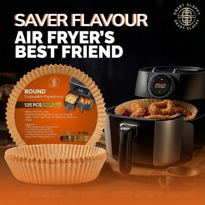 Air Fryer Liners - Disposable Parchment Paper Inserts for 8" Round Baskets | 125 Count